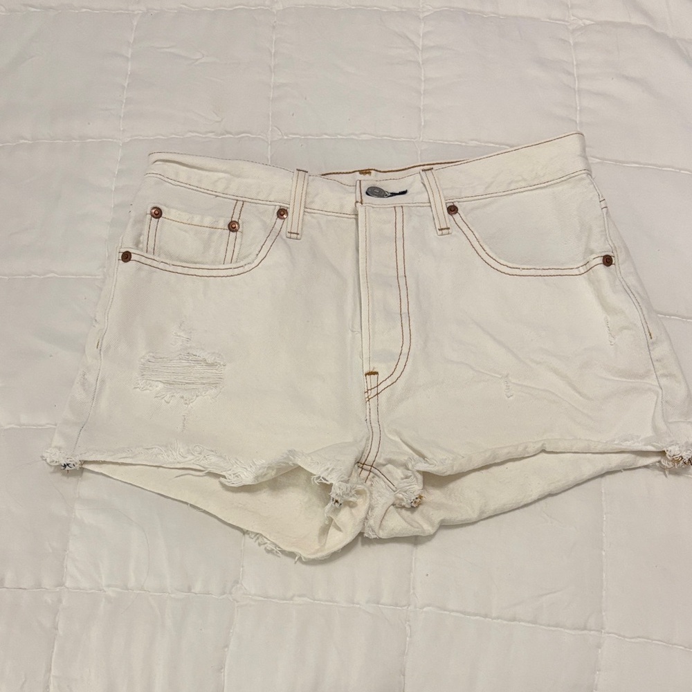 Levi's Cream Jean Shorts for Women